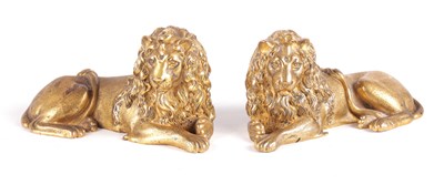 Lot 513 - A GOOD PAIR OF REGENCY ENGLISH GILT BRONZE SCULPTURES