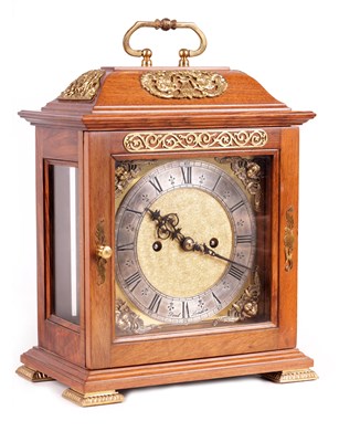 Lot 846 - DENT, LONDON  A 20TH CENTURY WILLIAM AND MARY STYLE ORMOLU MOUNTED WALNUT DOUBLE FUSEE BRACKET CLOCK