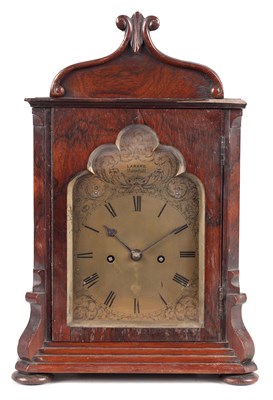 Lot 826 - LARARD, VAUXHALL  A MID 19TH CENTURY ROSEWOOD DOUBLE FUSEE BRACKET CLOCK