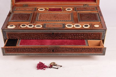 Lot 66 - A LARGE REGENCY ANGLO-INDIAN WORKBOX