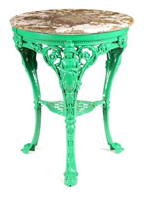 Lot 970 - A 19TH CENTURY PAINTED CAST IRON BRITANIA PUB TABLE