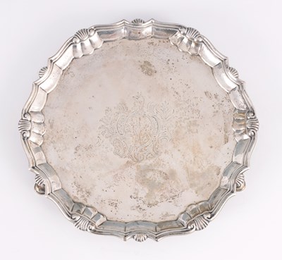 Lot 305 - A GEORGE II SILVER SALVER