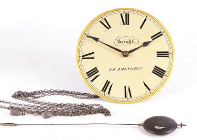 Lot 902 - WHITEHURST & SON, DERBY  AN EARLY 19TH CENTURY WEIGHT DRIVEN HOOK AND SPIKE WALL CLOCK SIGNED BRIGHT, LEAMINGTON