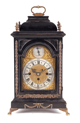 Lot 802 - A 19TH CENTURY TRIPLE FUSEE QUARTER CHIMING BRACKET CLOCK OF SMALL PROPORTIONS