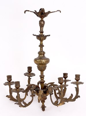 Lot 267 - A 19TH CENTURY CAST BRASS FRENCH ROCOCO...