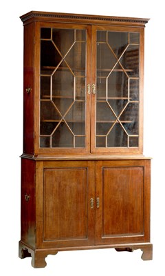 Lot 1016 - A GEORGE II MAHOGANY BOOKCASE OF SMALL PROPORTIONS