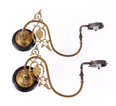Lot 271 - A PAIR OF LATE 19TH CENTURY GILT BRASS GAS...