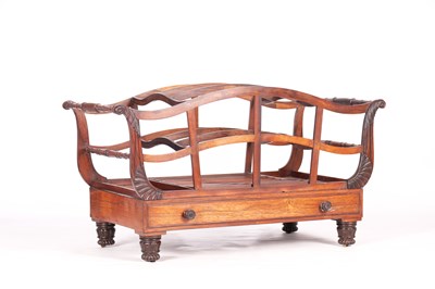 Lot 1003 - GILLOWS, LANCASTER  AN UNUSUAL WILLIAM IV COUNTRY HOUSE FIGURED ROSEWOOD CANTERBURY