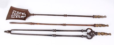 Lot 283 - A SET OF THREE LATE GEORGIAN STEEL AND CAST...