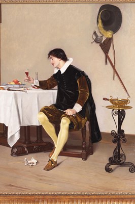 Lot 745 - FLORENT WILLEMS (BELGIAN, 1823-1903) OIL ON CANVAS