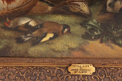 Lot 735 - AN 18TH CENTURY STILL LIFE OIL ON CANVAS ATTRIBUTED TO JAKOB BOGDANI