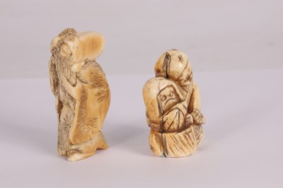 Lot 55 - TWO MEIJI PERIOD JAPANESE CARVED IVORY NETSUKES