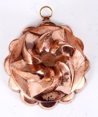 Lot 298 - A 19TH CENTURY SHALLOW FLOWER-HEAD COPPER...