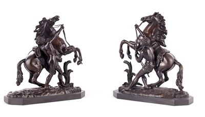 Lot 454 - A PAIR OF 19TH CENTURY BRONZE MARLEY HORSES