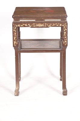 Lot 124 - A 19TH CHINESE LACQUERED SIDE TABLE