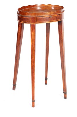 Lot 1074 - A GEORGE III HEPPLEWHITE MAHOGANY URN STAND