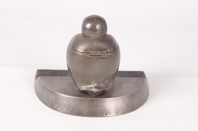 Lot 590 - AN UNUSUAL WMF NOVELTY PEWTER INKSTAND