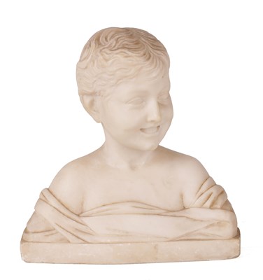 Lot 498 - A LATE 19TH CENTURY ALABASTER CARVED BUST