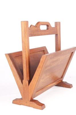 Lot 692 - A ROBERT 'MOUSEMAN' THOMPSON OAK MAGAZINE RACK