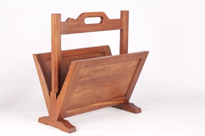 Lot 692 - A ROBERT 'MOUSEMAN' THOMPSON OAK MAGAZINE RACK