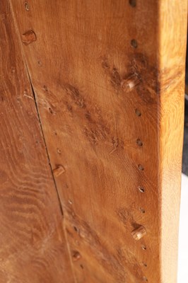 Lot 694 - ROBERT 'MOUSEMAN' THOMPSON  A BURR OAK AZED OPEN BOOKCASE
