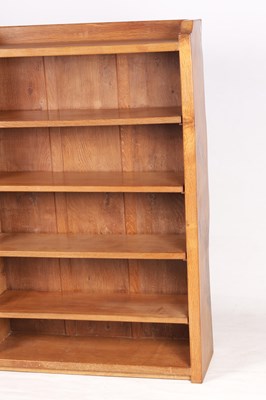 Lot 694 - ROBERT 'MOUSEMAN' THOMPSON  A BURR OAK AZED OPEN BOOKCASE