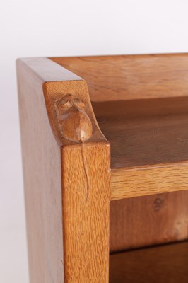 Lot 694 - ROBERT 'MOUSEMAN' THOMPSON  A BURR OAK AZED OPEN BOOKCASE