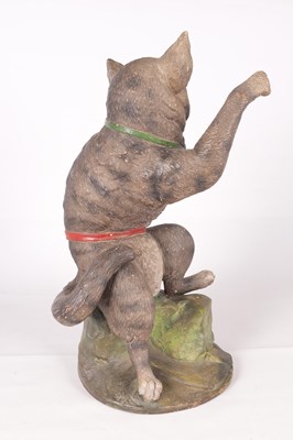 Lot 32 - A LATE 19TH CENTURY FRENCH PAINTED TERRACOTTA FIGURE OF A HUMOROUS CAT