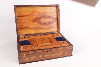 Lot 680 - AN EARLY 19TH CENTURY IRISH KILLARNEY INLAID YEW WOOD BOX