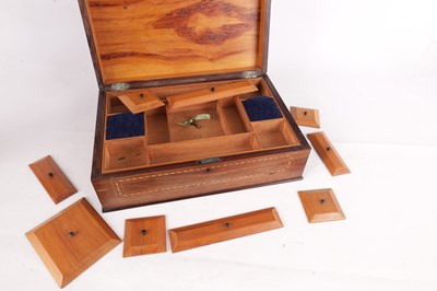 Lot 680 - AN EARLY 19TH CENTURY IRISH KILLARNEY INLAID YEW WOOD BOX