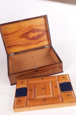 Lot 680 - AN EARLY 19TH CENTURY IRISH KILLARNEY INLAID YEW WOOD BOX