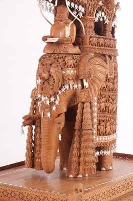 Lot 82 - A FINELY CARVED LATE 19TH CENTURY ANGLO-INDIAN MODEL OF AN ELEPHANT