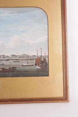 Lot 160 - A LATE 19TH CENTURY CHINESE SCHOOL WATERCOLOUR - THE BUND AT SHANGHAI