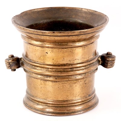 Lot 305 - A  17th CENTURY BRONZE MORTAR having ribbed...