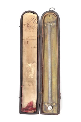 Lot 412 - ANDERSON, LONDON. A GEORGE III CASED BRASS ENGRAVED POCKET THERMOMETER