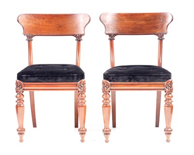 Lot 1013 - A SET OF FOURTEEN WILLIAM IV FIDDLEBACK MAHOGANY DINING CHAIRS