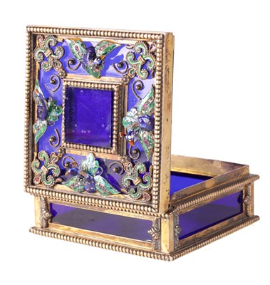 Lot 502 - A 19TH CENTURY FRENCH ORNATE GILT METAL DRESSING TABLE BOX