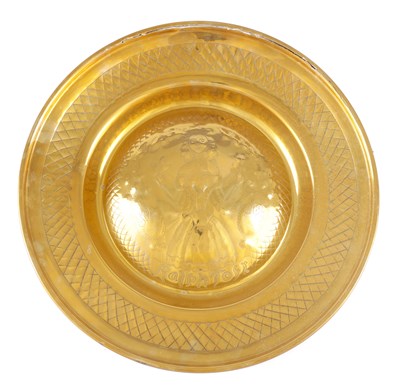 Lot 606 - AN EARLY CONTINENTAL LARGE BRASS ALMS DISH