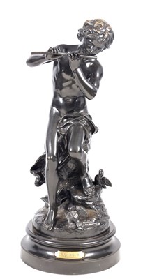 Lot 602 - SYLVAIN KINSBURGER (1855-1935), CHARMEUR A LATE 19TH CENTURY BRONZE FIGURAL BRONZE SCULPTURE