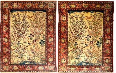 Lot 461 - A FINE PAIR OF 19TH CENTURY MIDDLE EASTERN SILK RUGS