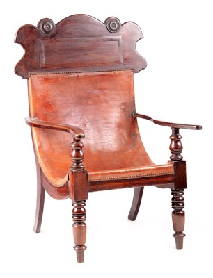 Lot 1114 - A 19TH CENTURY HARDWOOD PLANTATION CHAIR