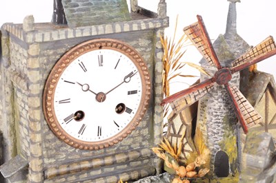Lot 574 - A LATE 19TH CENTURY MUSICAL DIORAMA AUTOMATON CLOCK UNDER DOME