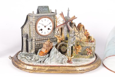 Lot 574 - A LATE 19TH CENTURY MUSICAL DIORAMA AUTOMATON CLOCK UNDER DOME