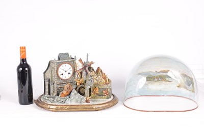 Lot 574 - A LATE 19TH CENTURY MUSICAL DIORAMA AUTOMATON CLOCK UNDER DOME