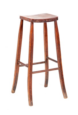 Lot 1157 - A 19TH CENTURY FRUITWOOD HIGH STOOL