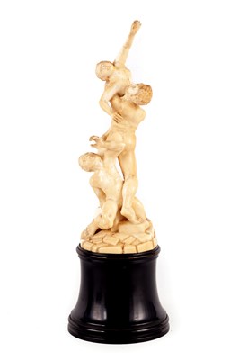 Lot 535 - AN EARLY 19TH CENTURY FIGURAL IVORY SCULPTURE OF "THE ABDUCTION OF SABINE"