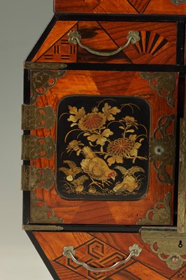 Lot 210 - A MEIJI PERIOD JAPANESE INALID AND LACQUER WORK JEWELLERY CABINET