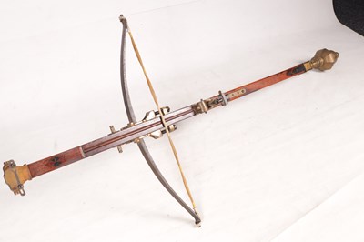 Lot 353 - A LARGE 19TH CENTURY BELGIAN TARGET CROSSBOW