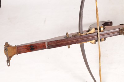 Lot 353 - A LARGE 19TH CENTURY BELGIAN TARGET CROSSBOW