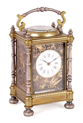 Lot 768 - A LARGE LATE 19THCENTURY FRENCH REPEATING CARRIAGE CLOCK IN THE JAPANESQUE TASTE